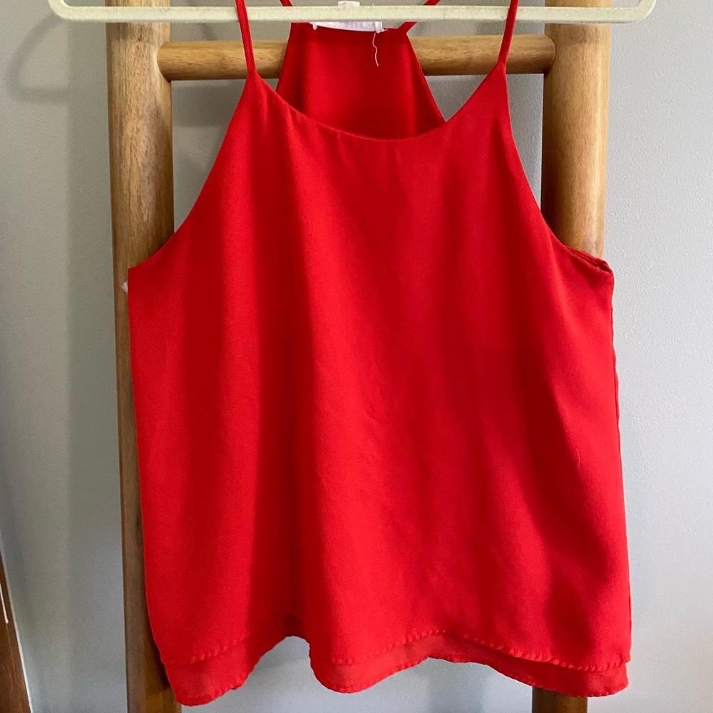 Red Summer Tank Sleeveless (M) Racer Back
